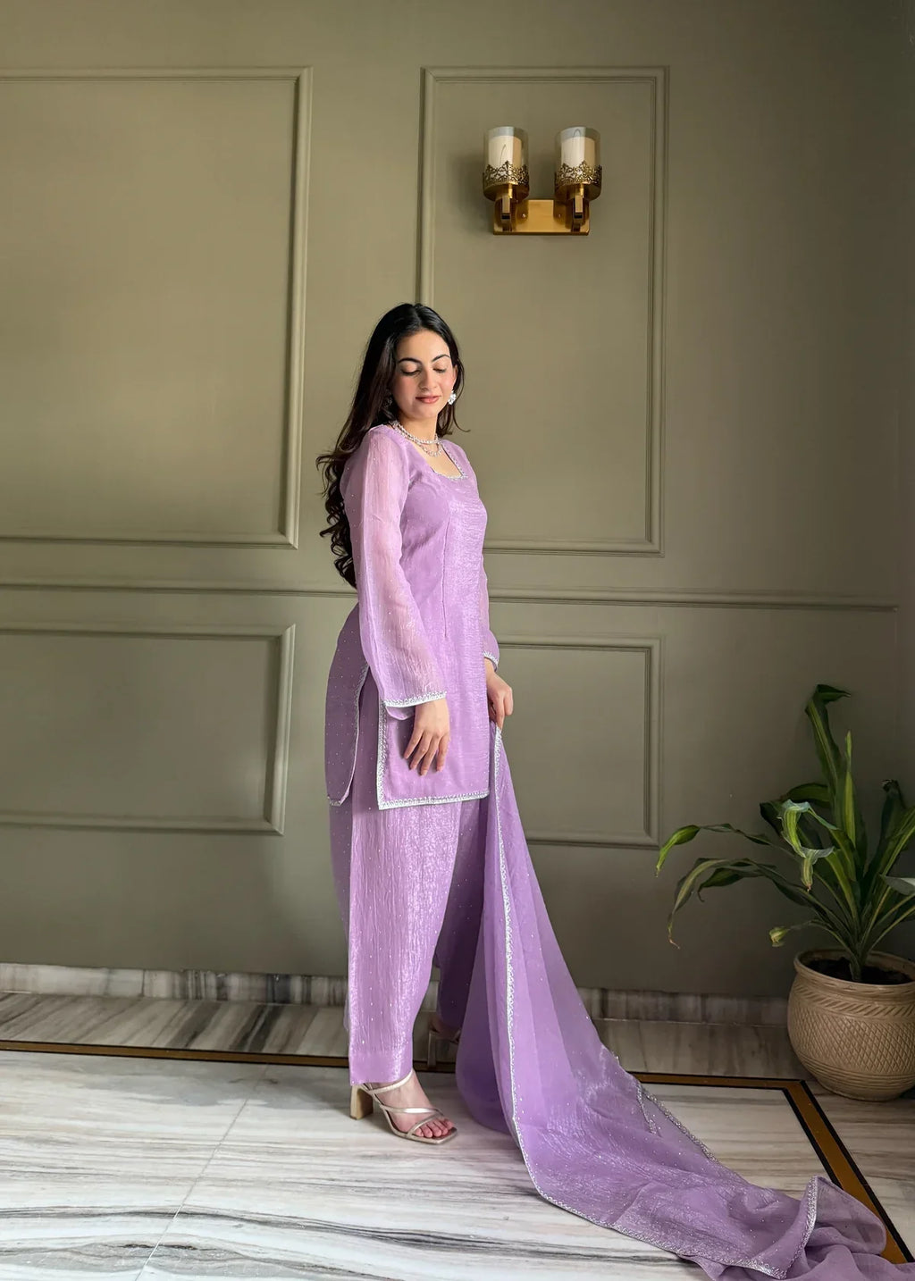 Elegant Cotton Blend 3 Piece Kurta Set with Designer Dupatta