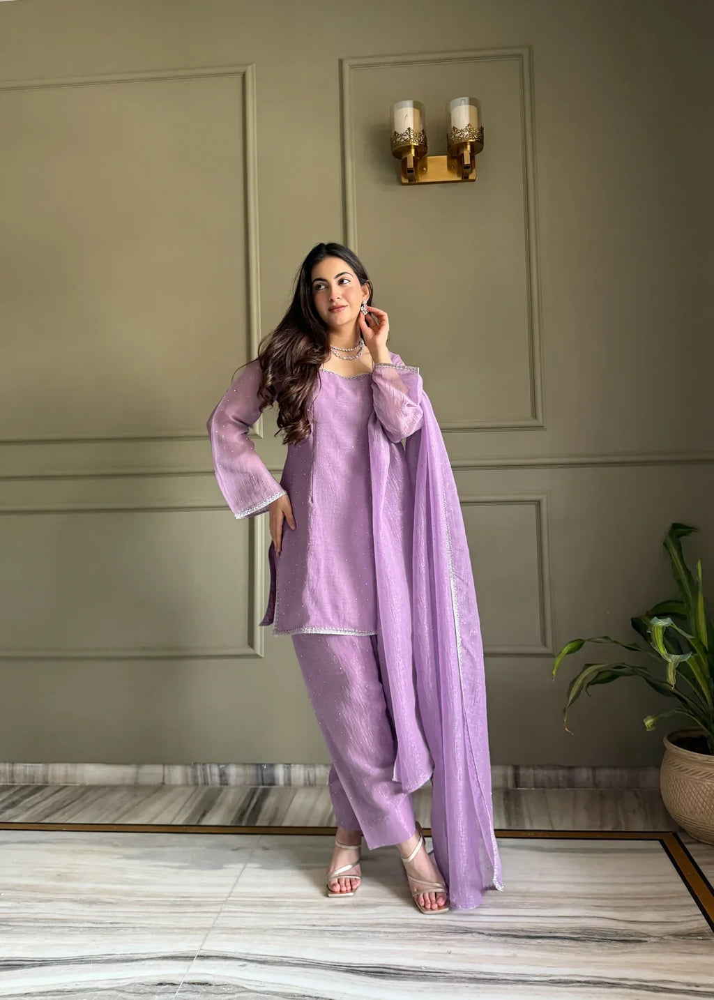 Elegant Cotton Blend 3 Piece Kurta Set with Designer Dupatta