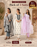 Elegant Ethnic Wear 3 Piece Suit Set for Women